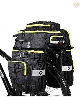 3-in-1 Bike Pannier Bag Set Waterproof PVC Polyester Cycling Rack Trunk